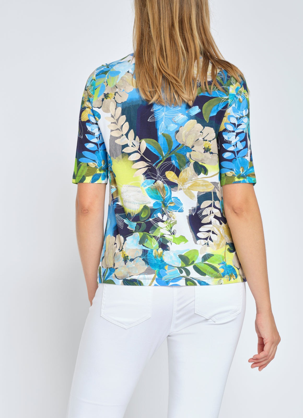 Froral Print Multicolour T-Shirt with 1/2 sleeves