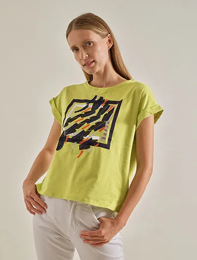 Lime Green T-Shirt With Front Design