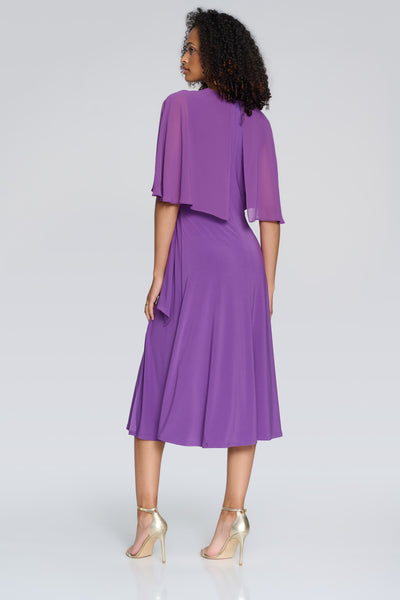 Joseph Ribkoff Purple Silky Knit Fit and Flare Dress