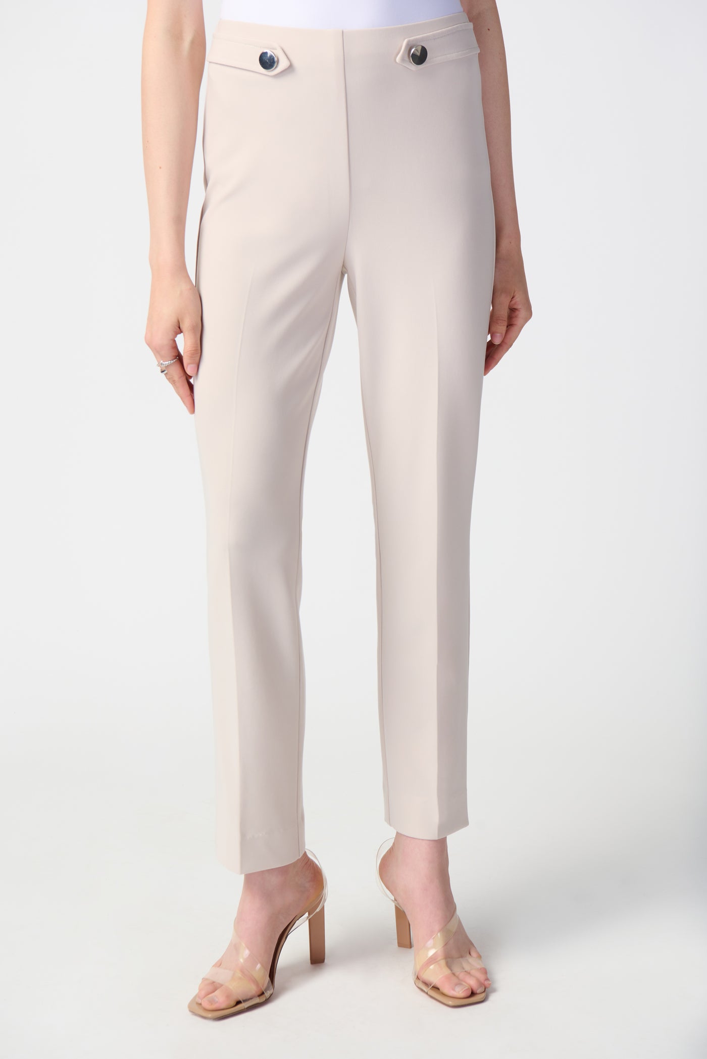 Joseph Ribkoff Moonstone Straight Leg Trousers with Tab and Button Detail