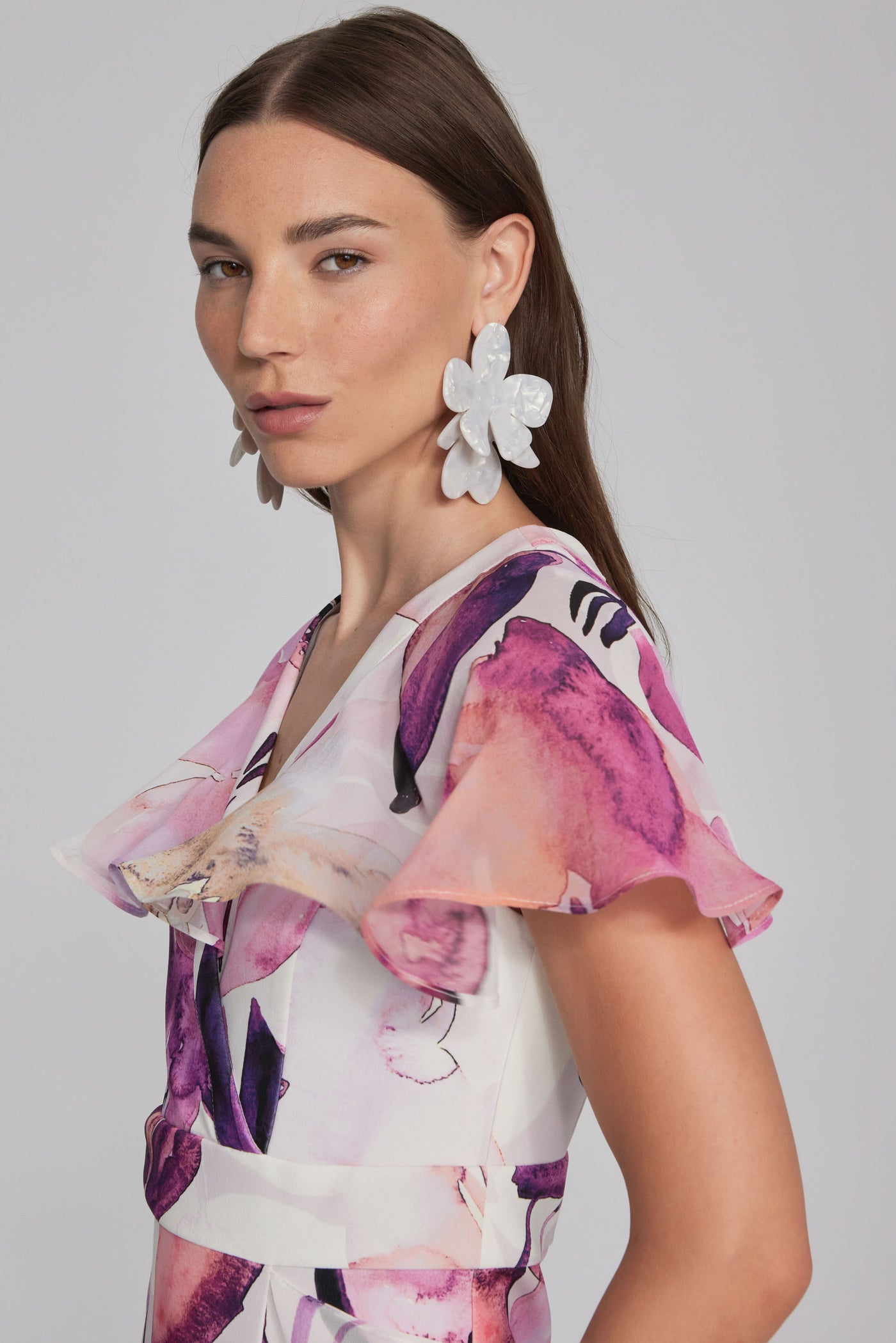 Joseph Ribkoff Floral Print Chiffon Dress