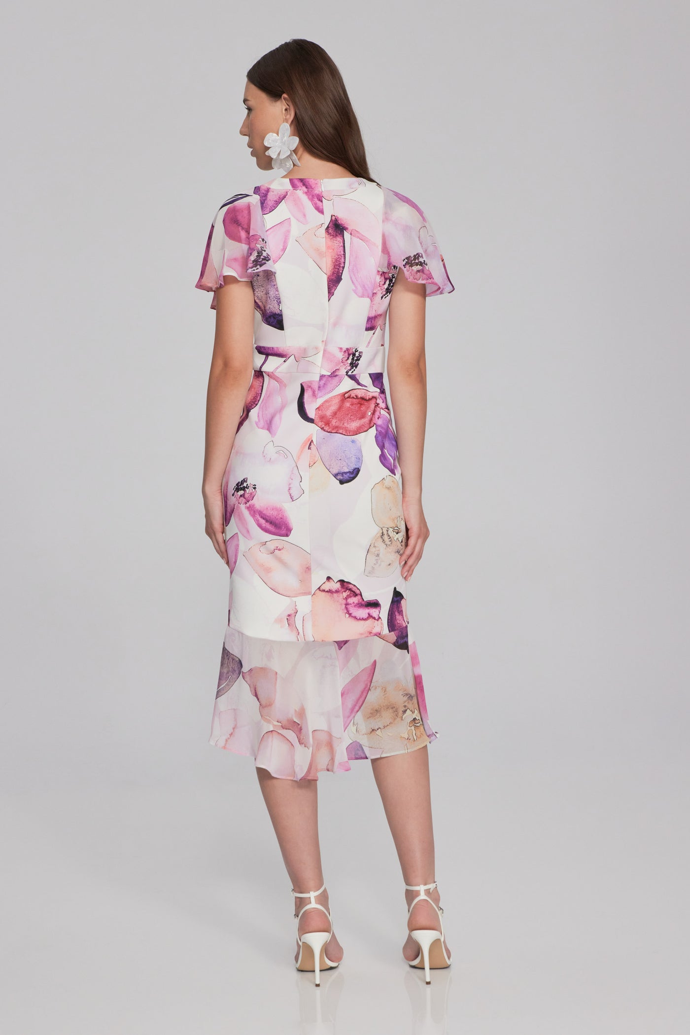 Joseph Ribkoff Floral Print Chiffon Dress