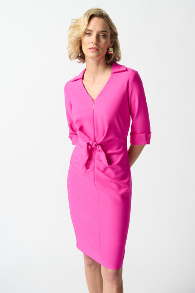 Joseph Ribkoff Pink Dress With Front With Front Tie Detail
