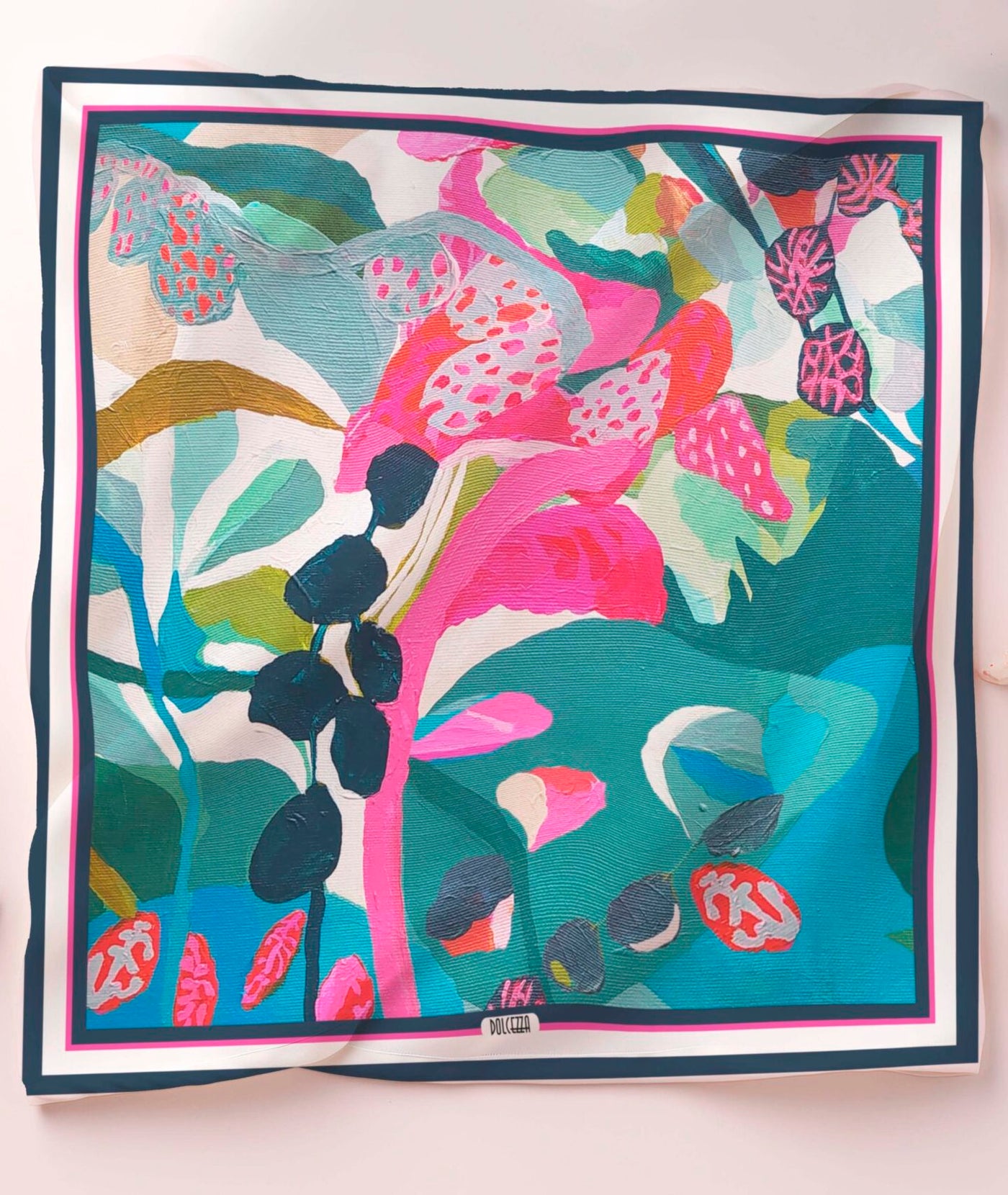 Blue, Green & Pink 'Rumba' Print Scarf