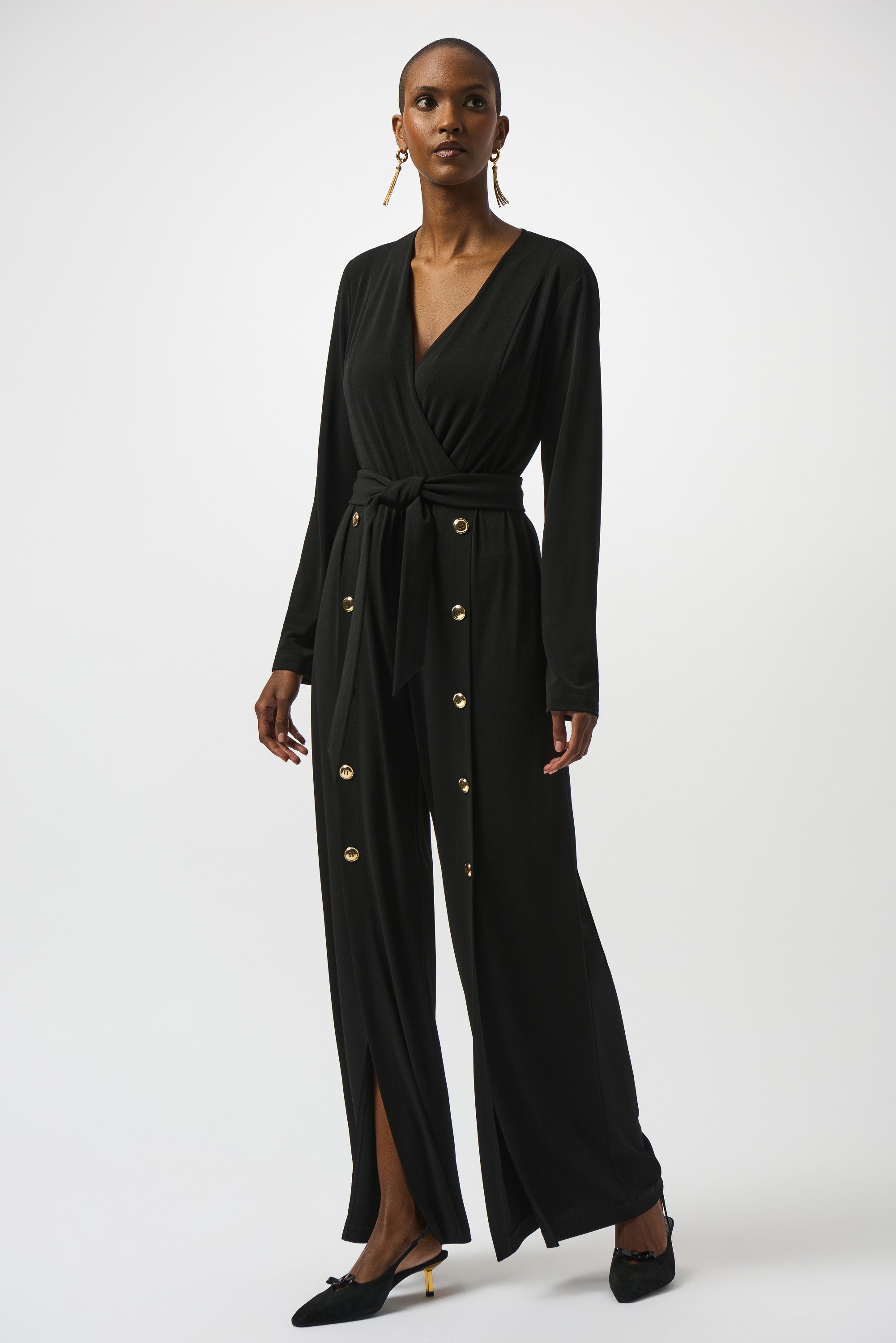 Joseph Ribkoff Moss Crepe Wide-Leg Jumpsuit – La Creme Boutique
