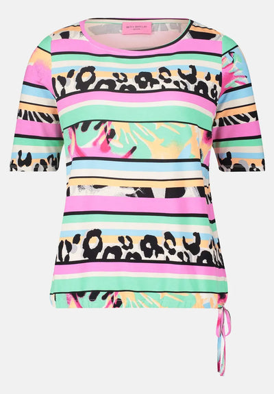 Multicolour & Multiprint Stripe T-shirt