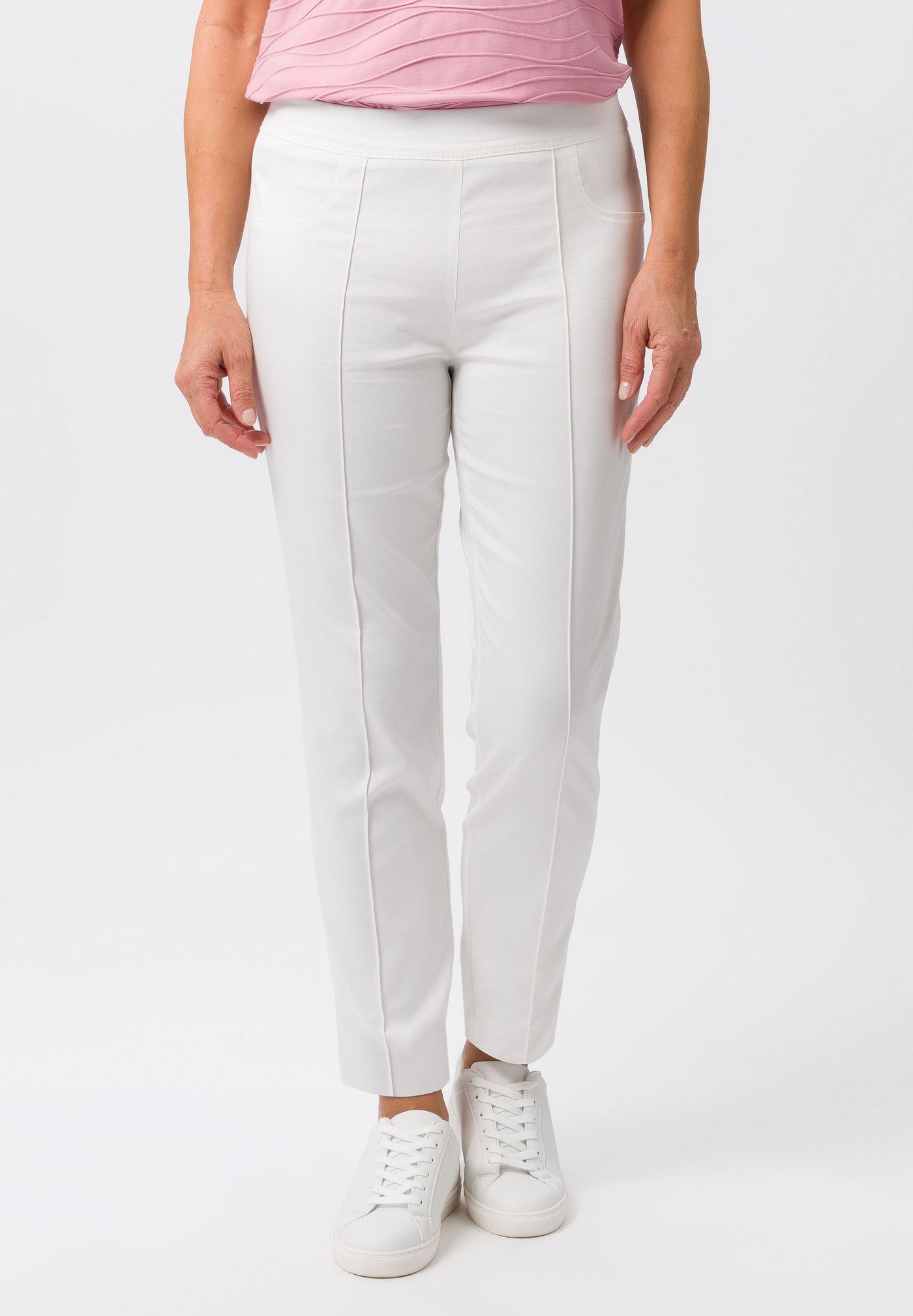 Off-White Trousers with Front Seam