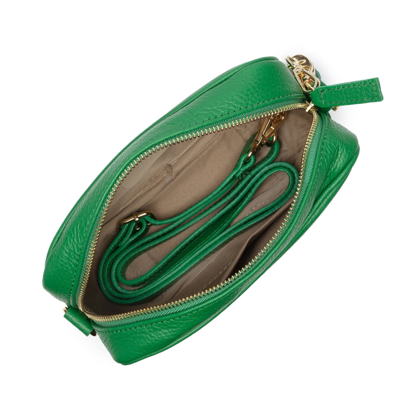 Bright Green Crossbody Bag With Tassle & Gold Detailing