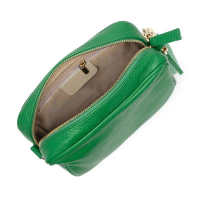 Bright Green Crossbody Bag With Tassle & Gold Detailing