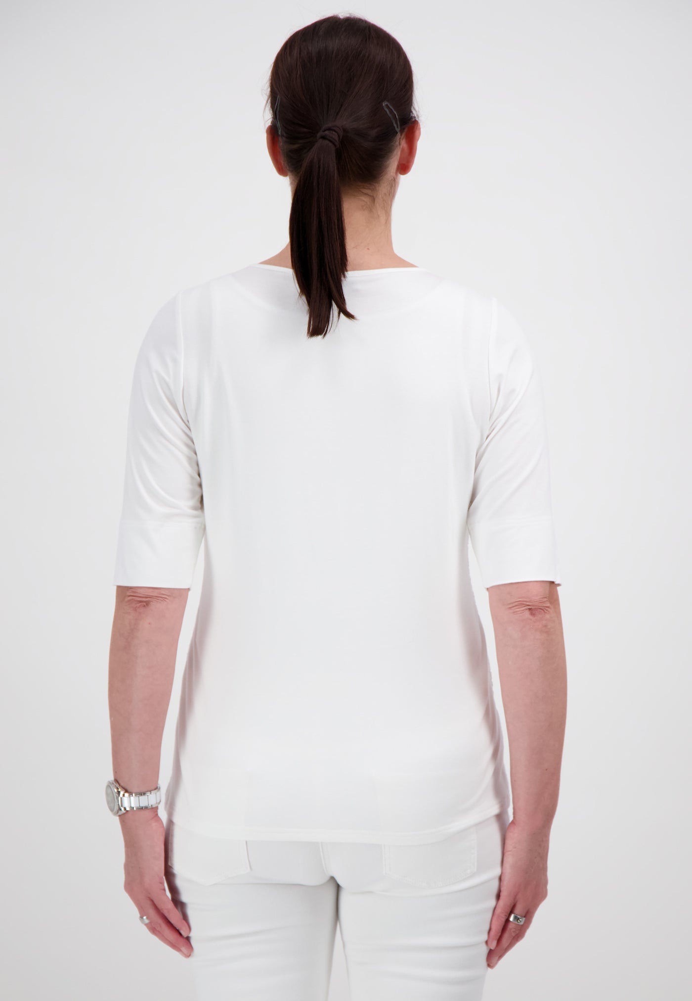Off White T-Shirt With Lace Detailing