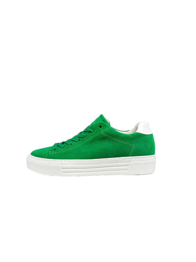 Green/White Suede Lace Up Runner