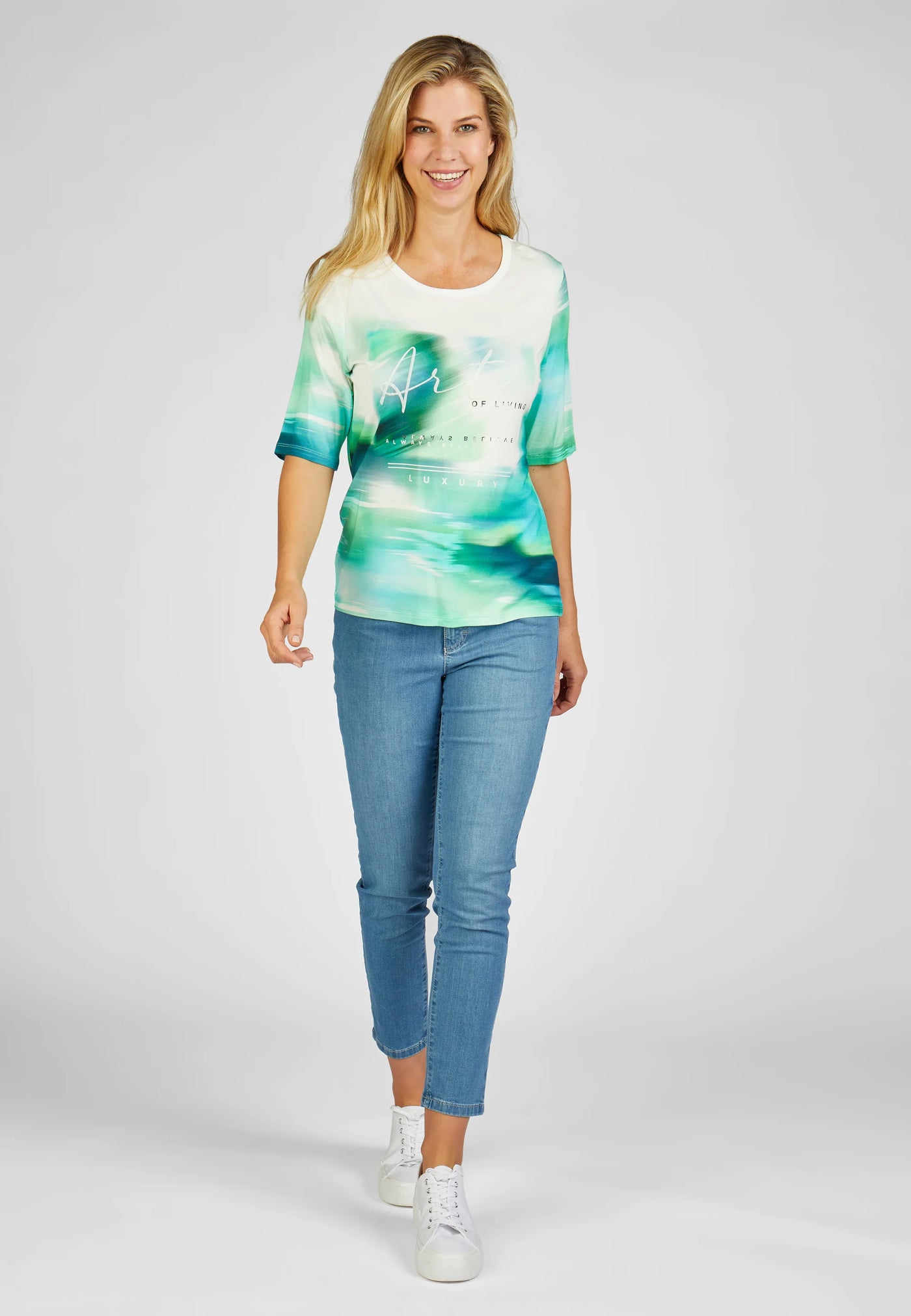 White T-Shirt with abstract print