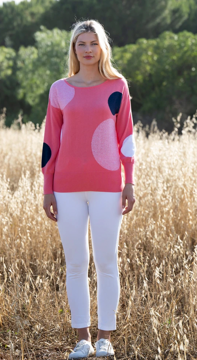 Coral Jumper With Spot Design
