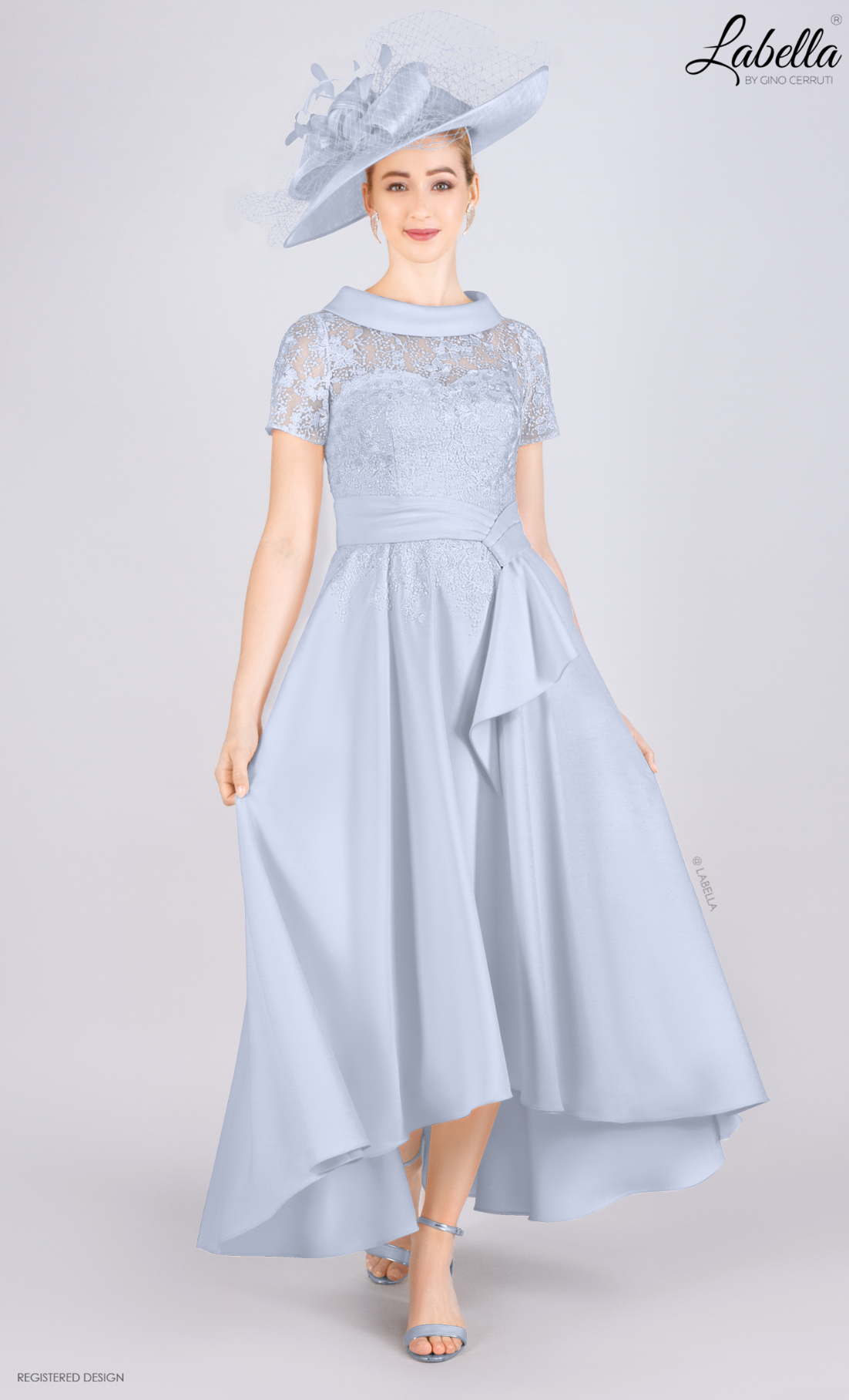 Light Blue Dress With Lace Detailing – La Creme Boutique