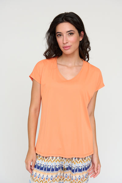 Plain Orange T-Shirt With Necklace
