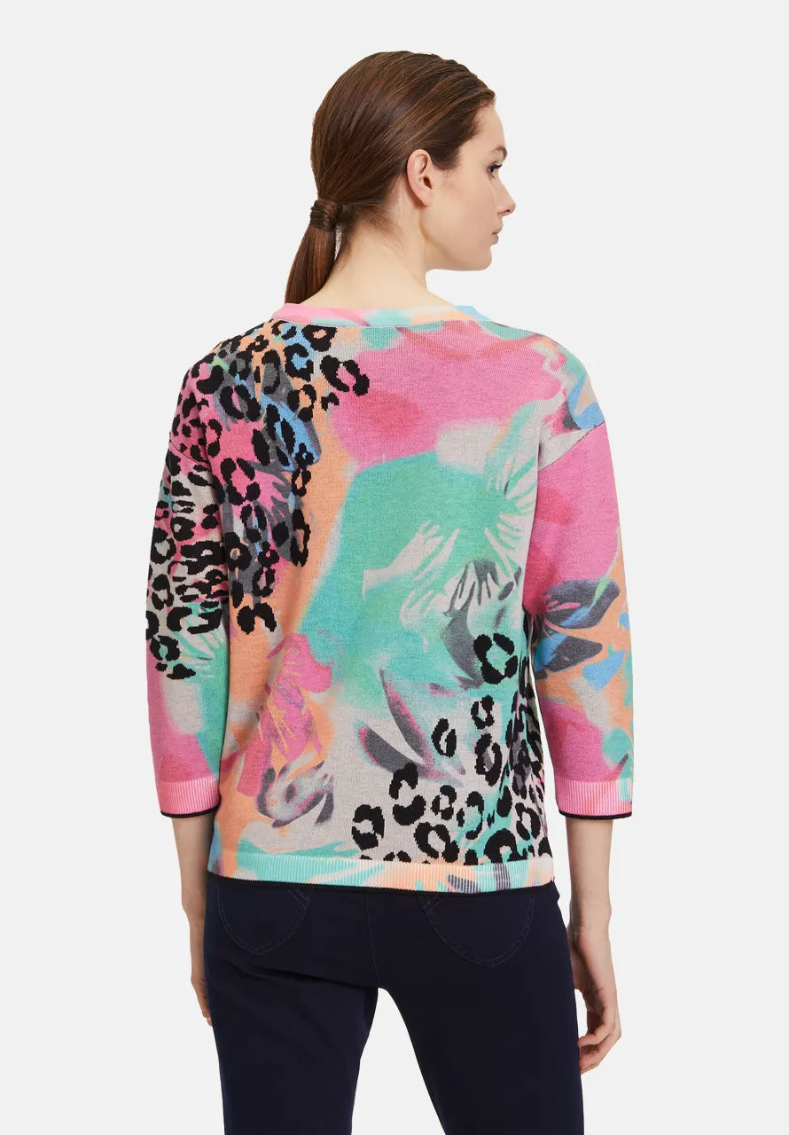 Multicoloured 'So Cosy' Jumper With Leopard Print