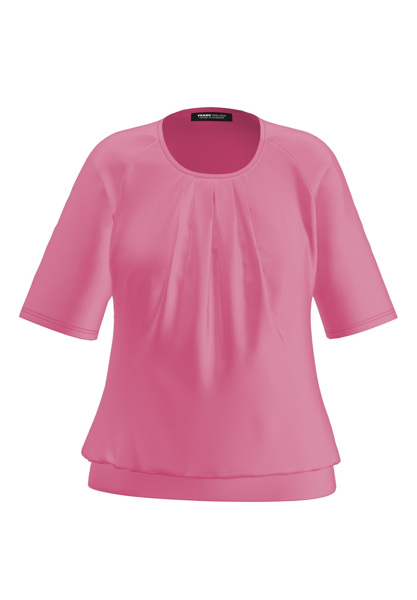 Pale Pink Short Sleeved T-Shirt with Pleated Front