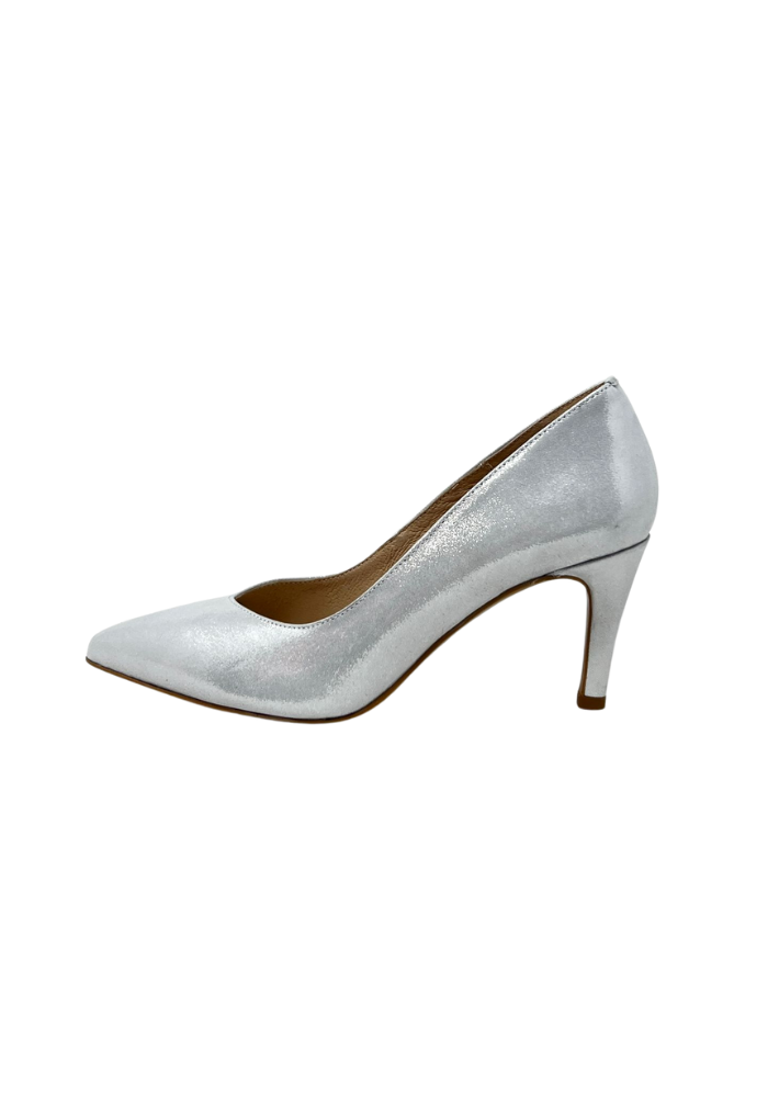 White/Silver High Heel Shoe