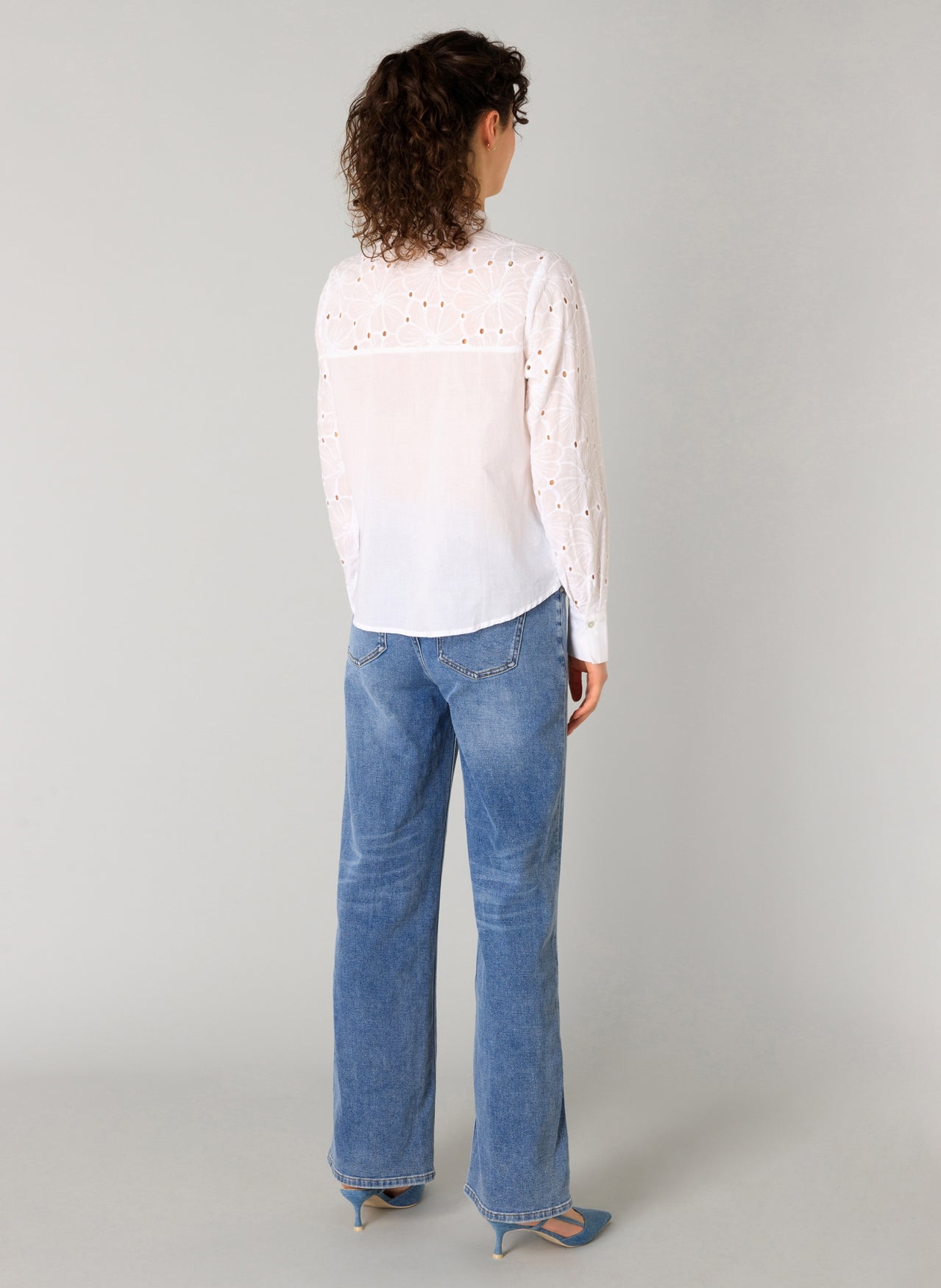 Off-White Textured Floral Print Shirt