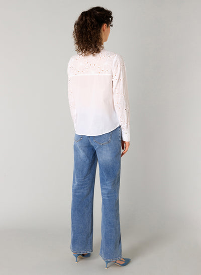Off-White Textured Floral Print Shirt