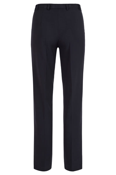 Navy Sahra Straight Leg Trousers with Zip Pockets