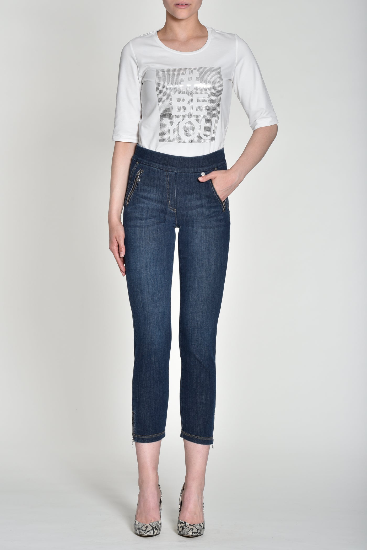 Nena Denim Jeans With Ankle Zips