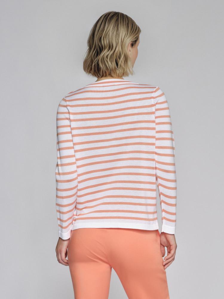 Orange and White Jumper with Stripe Design