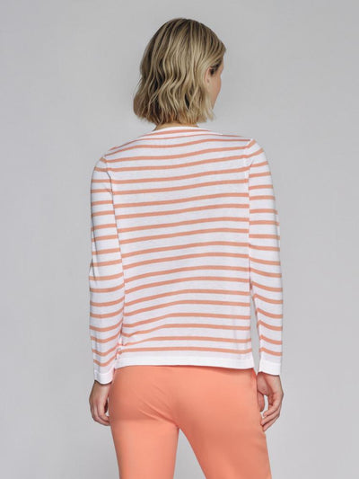 Orange and White Jumper with Stripe Design