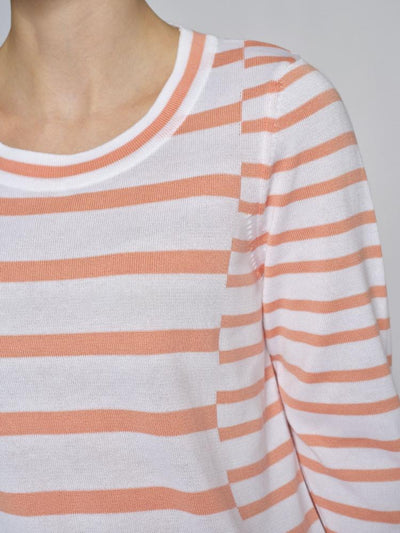 Orange and White Jumper with Stripe Design