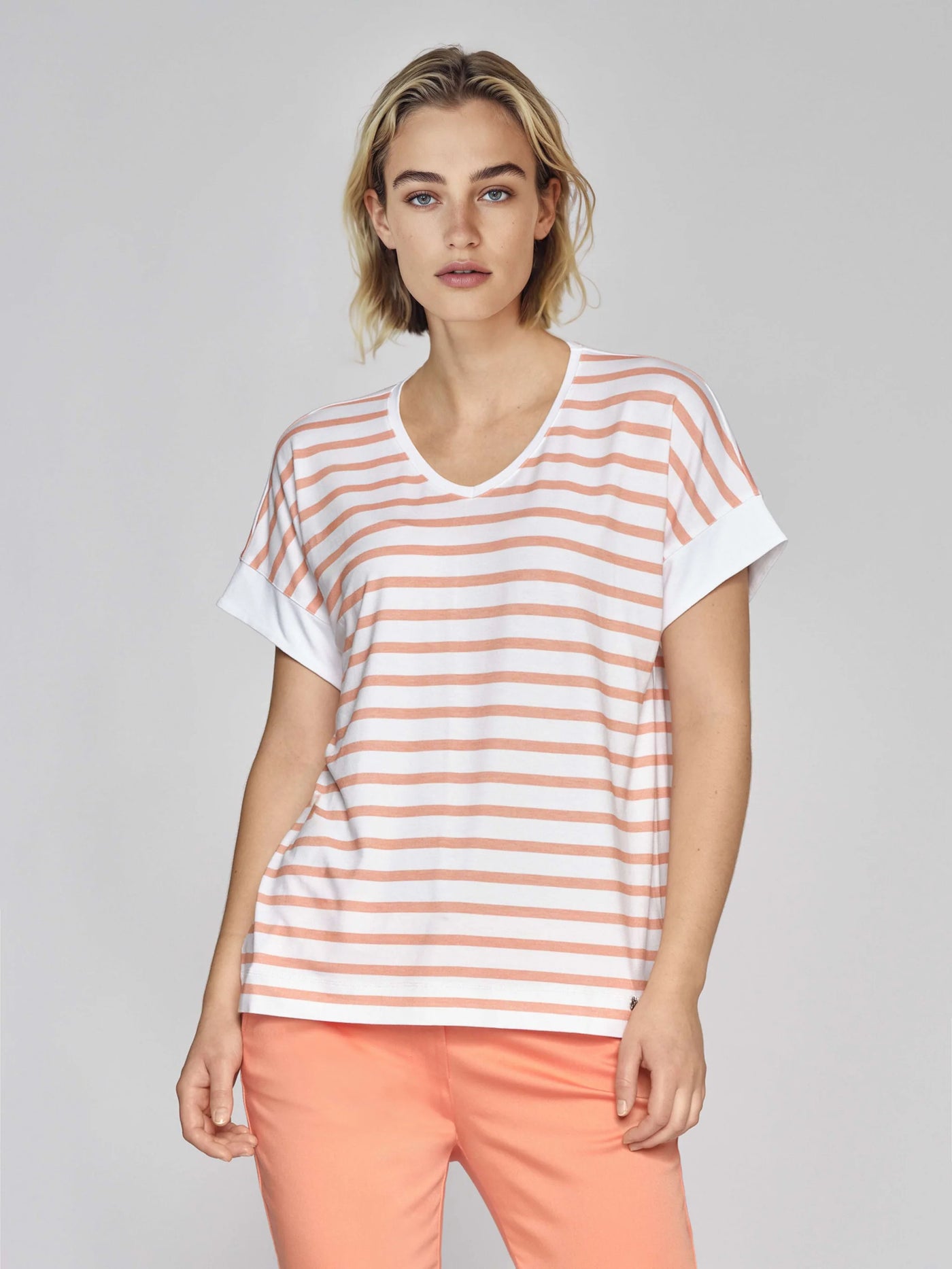 Orange and White Striped T-Shirt