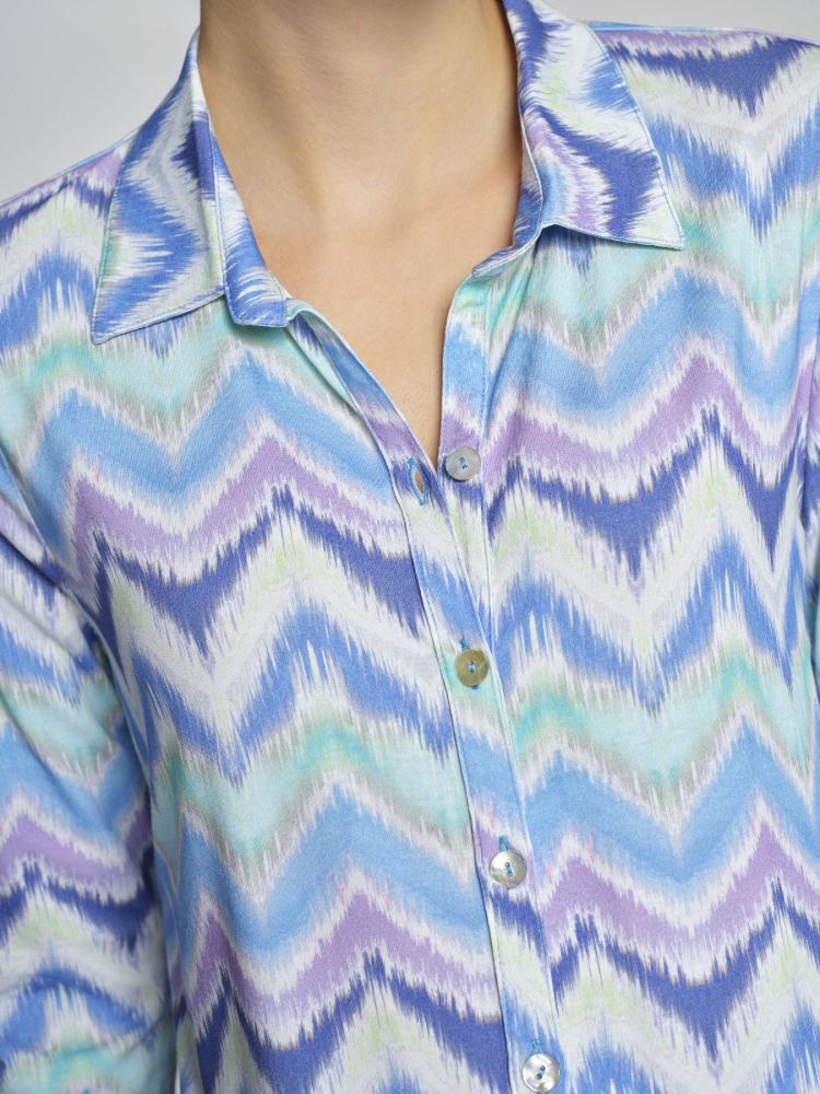 Zig Zag Blouse with 3/4 Sleeves