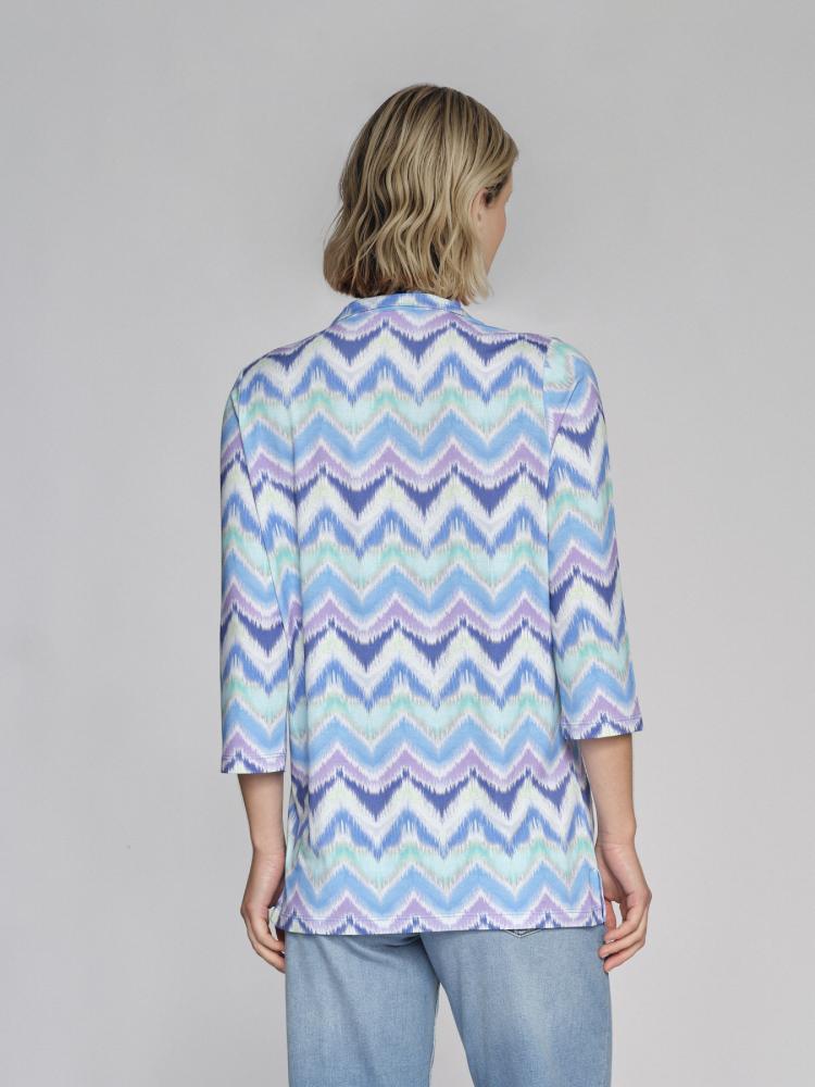 Zig Zag Blouse with 3/4 Sleeves