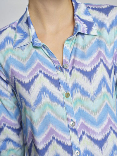 Zig Zag Blouse with 3/4 Sleeves