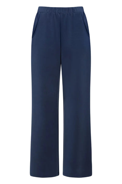 Rich Navy Stella Trousers With Elasticated Waist