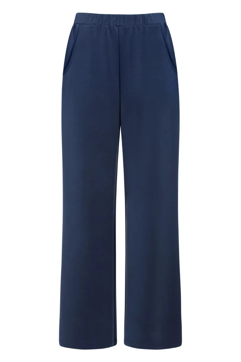Rich Navy Stella Trousers With Elasticated Waist