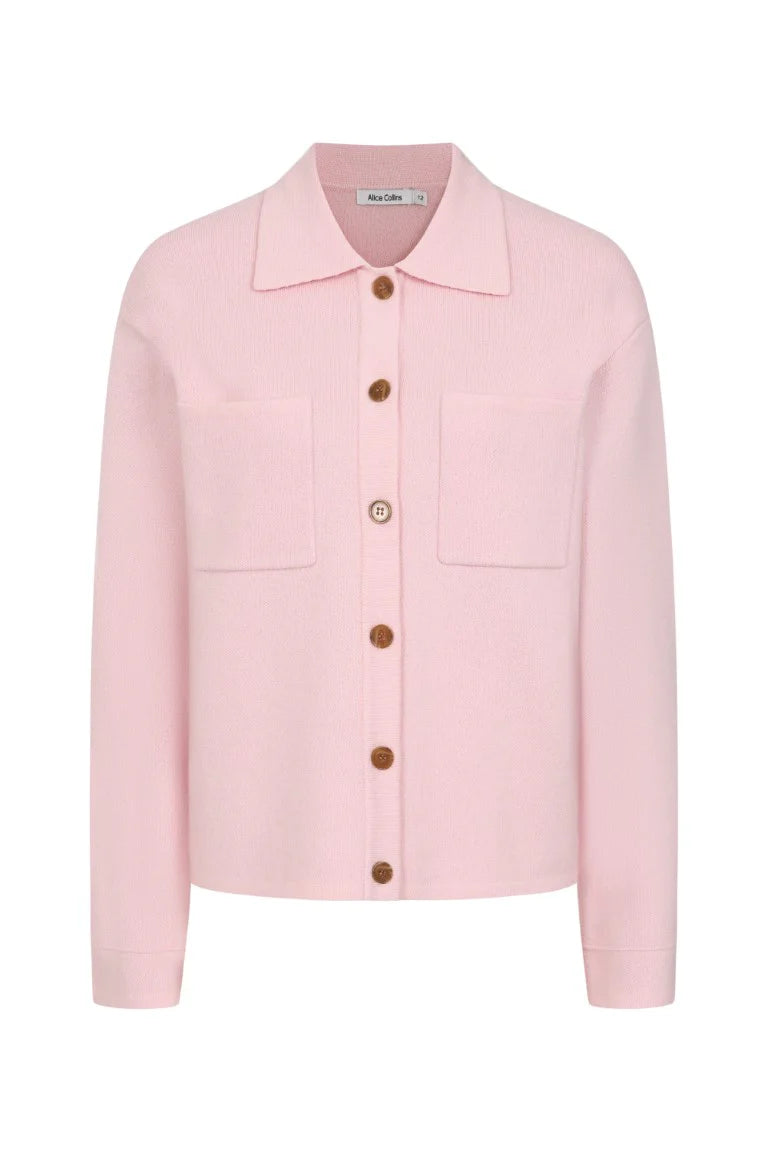 Chank Pink Ines Wool Cardigan