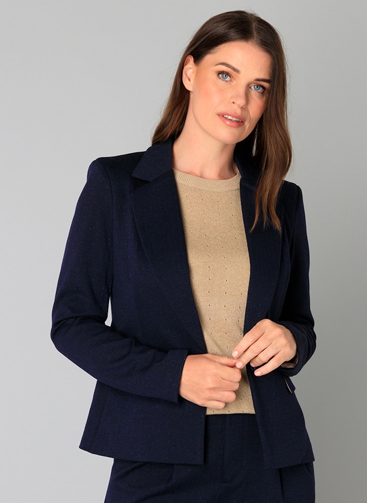 Navy Glitter Short Blazer