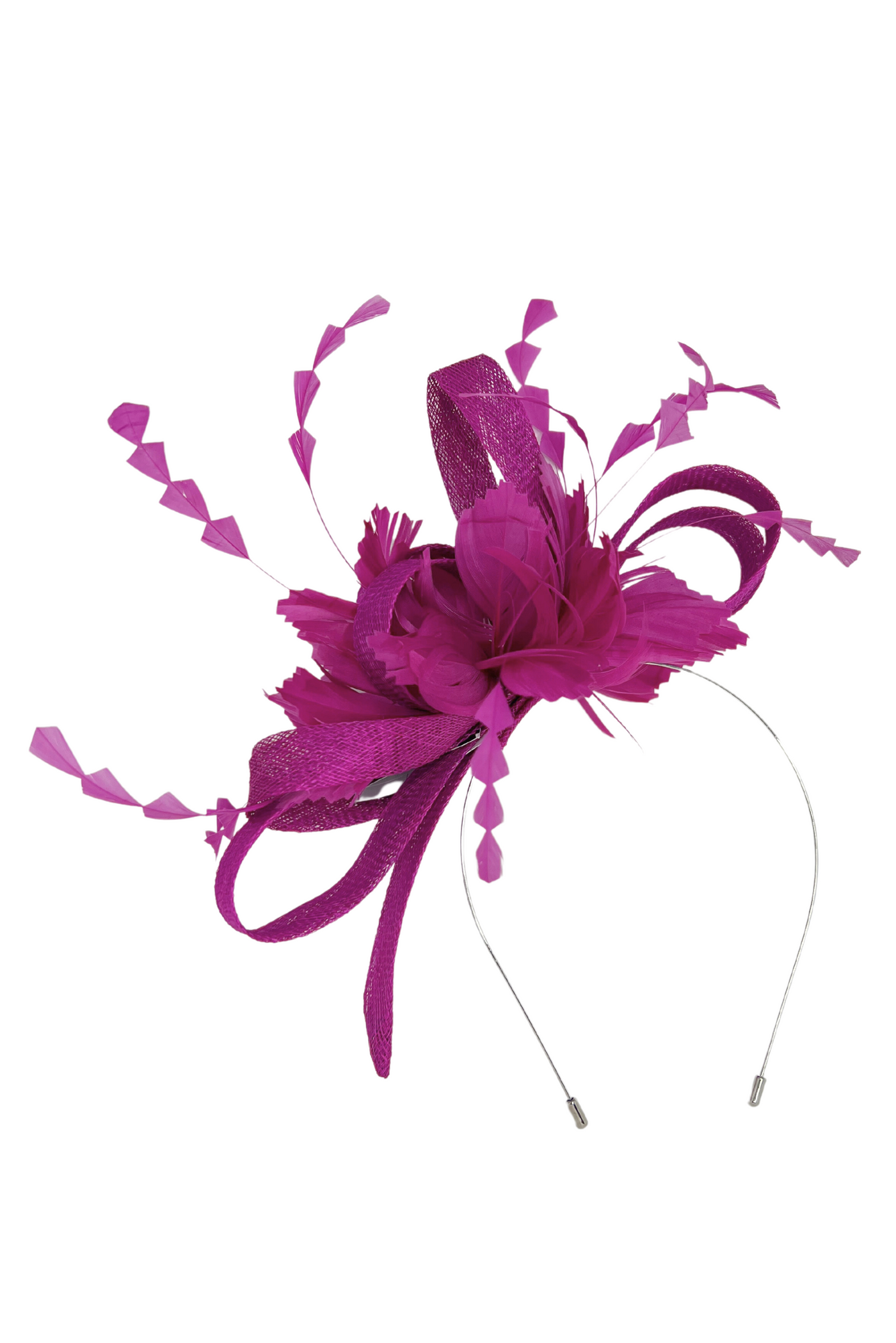 Magenta Fascinator with Feather Detail