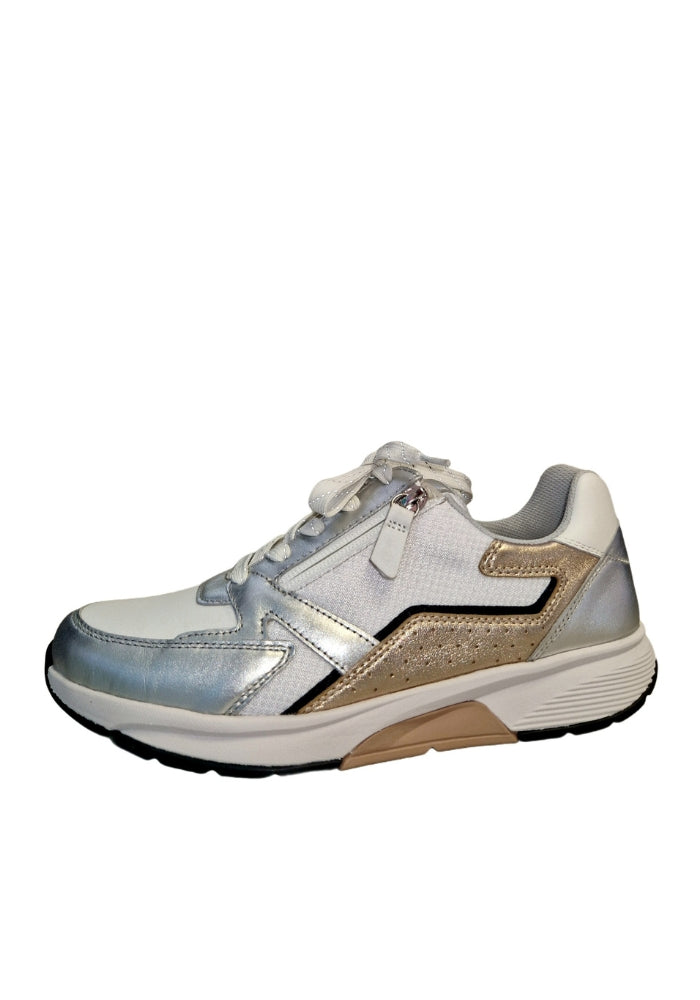 White & Silver Runner With Gold Detailing