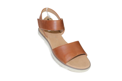 Camel Sandals with Cork Wedge