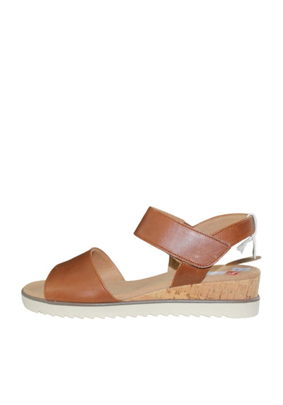 Camel Sandals with Cork Wedge