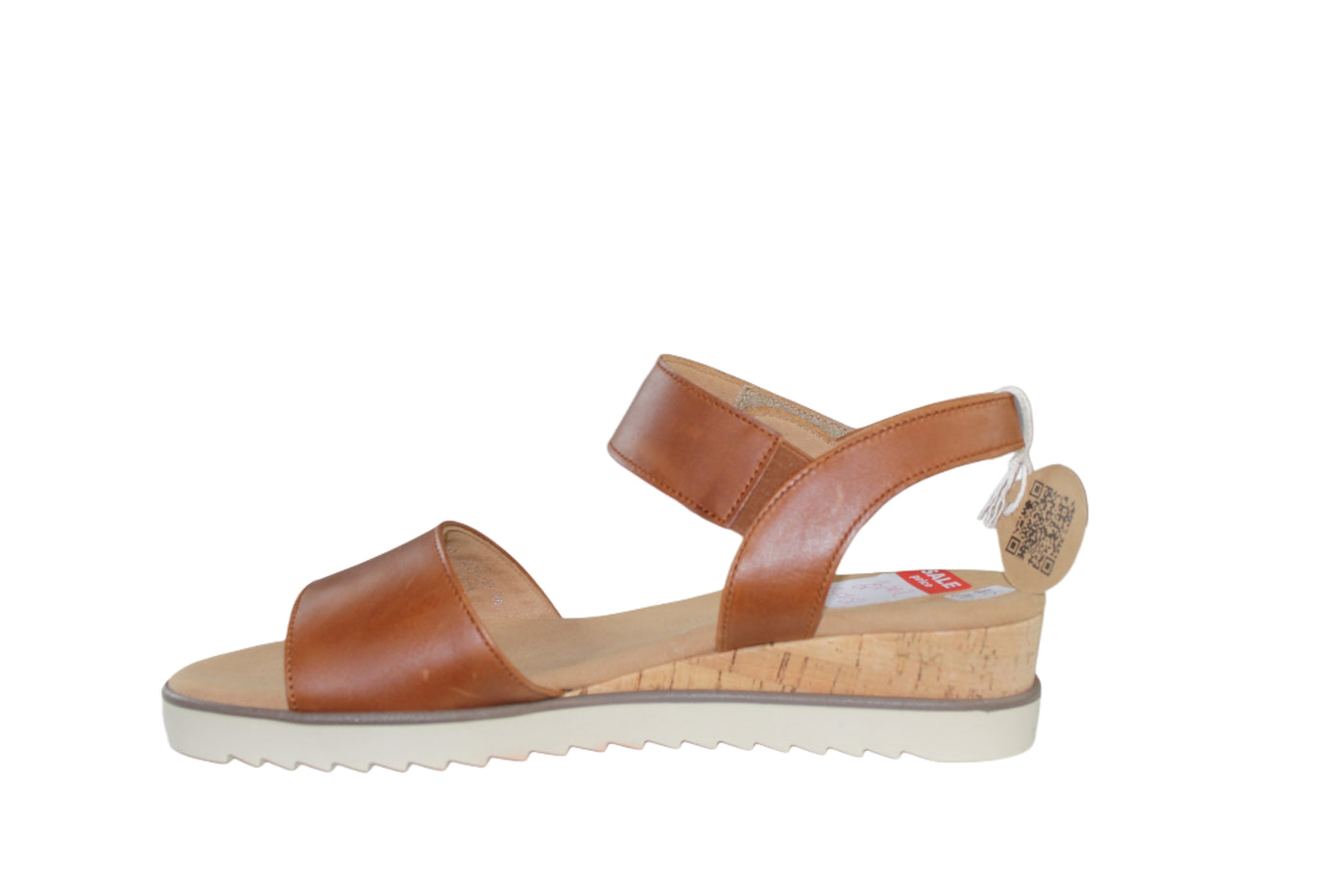 Camel Sandals with Cork Wedge