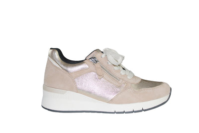 Brown Suede Lace Up  Runner With Side Zips