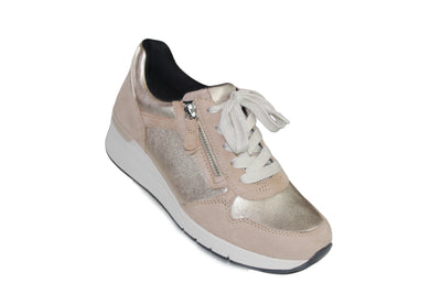 Brown Suede Lace Up  Runner With Side Zips