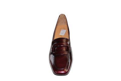 Deep Burgundy Loafer with Buckle Effect