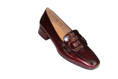 Deep Burgundy Loafer with Buckle Effect
