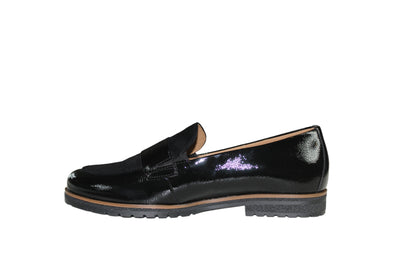 Black Patent Loafer With Suede