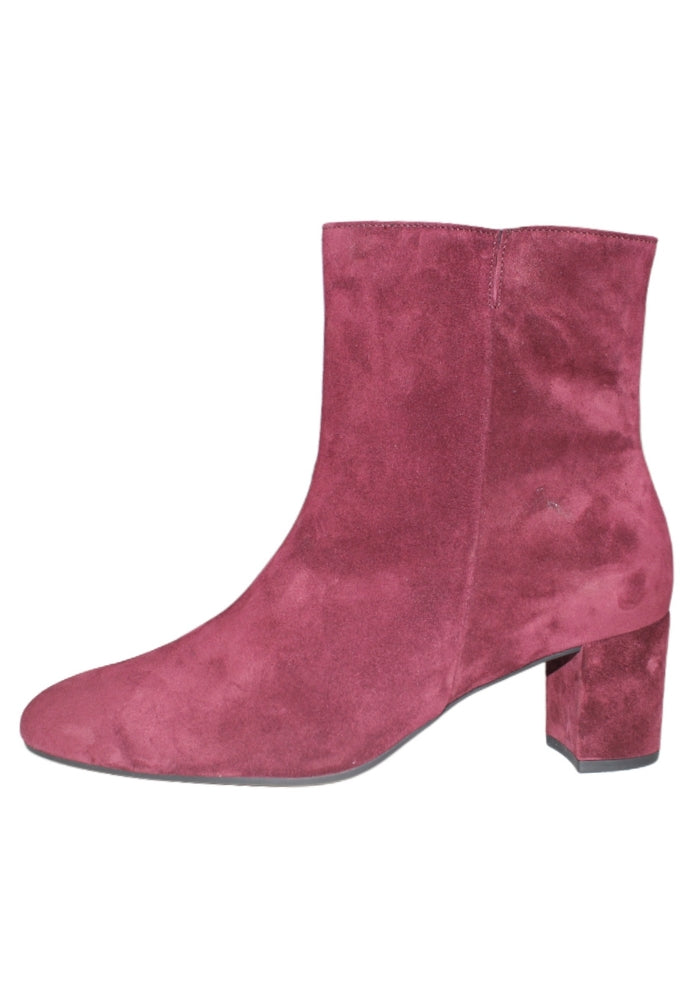 Mulberry Suede Ankle Boots with Block Heel