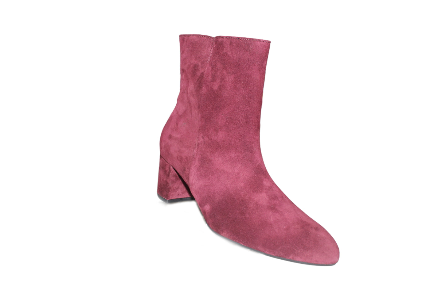 Mulberry Suede Ankle Boots with Block Heel