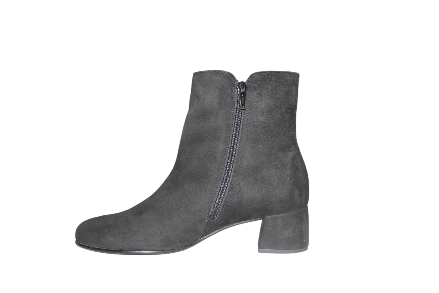 Black Suede Ankle Boots with Block Heel